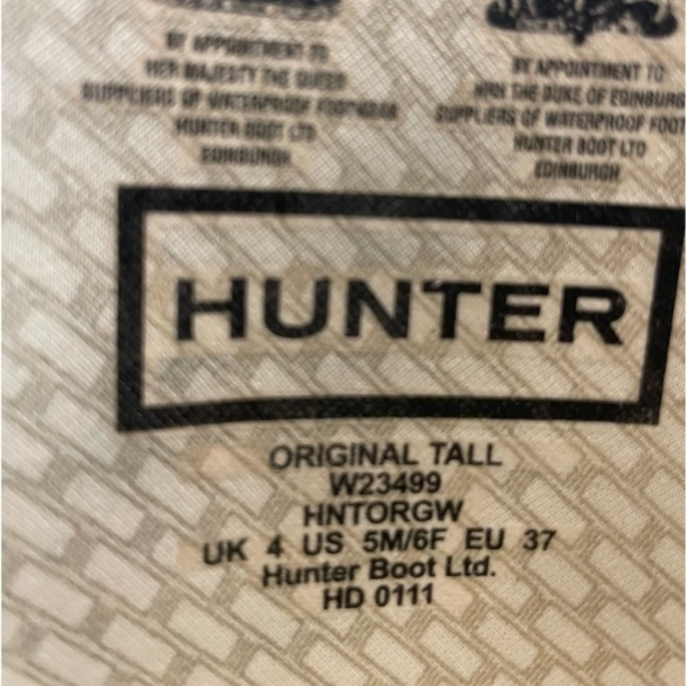 Hunter Size 5 Tall Rain Boots - Matte Black - Picture 6 of 8